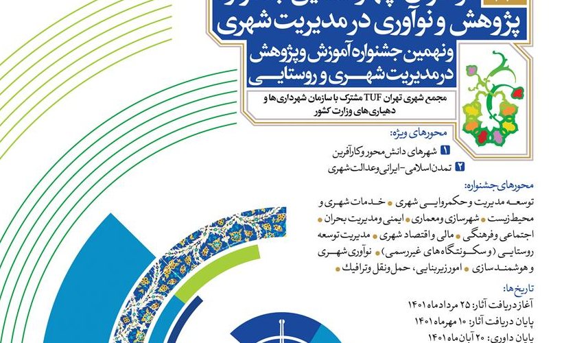 نهمین جشنواره پژوهش، آموزش و نوآوری در مدیریت شهری و روستائی