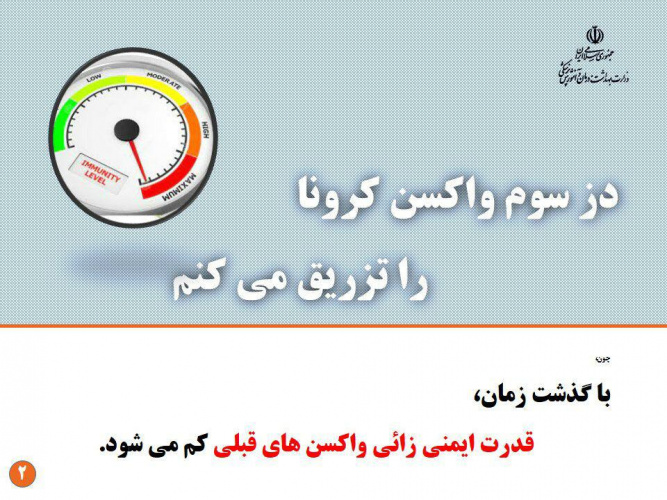 دز سوم واکسن کرونا را تزریق می کنم چون، با گذشت زمان، قدرت ایمنی زائی واکسن های قبلی کم می شود.