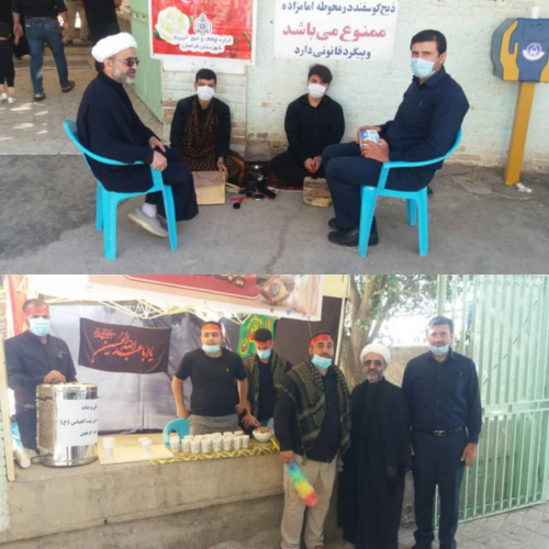 سرپرست مرکز بهداشتشهرستان فراهان به همراه امام جمعه شهر فرمهین  از موکب های فعال در مسیر راهپیمایی اربعین حسینی و بررسی روند ارائه خدمات به زوار اباعبدالله (ع) بازدید کردند.