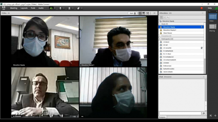 برگزاری جلسه گزارش صبحگاهی آنلاین ( morning ) برای اولین بار در کشور توسط دانشگاه علوم پزشکی اراک