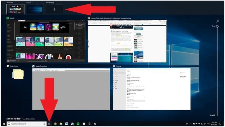 چند وظیفگی در ویندوز ۱۰ با استفاده از دسکتاپهای مجازی