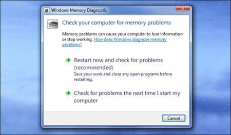 راه اندازی Windows Memory Diagnostic در ویندوز