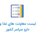 لیست معاونت های غذا و دارو سراسر کشور