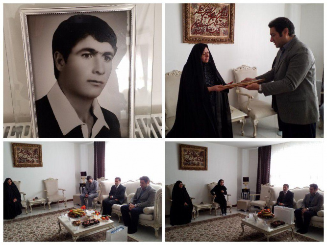 تکریم از همسر شهید در سالروز وفات حضرت ام البنین(س) با حضور معاون غذا و دارو اراک