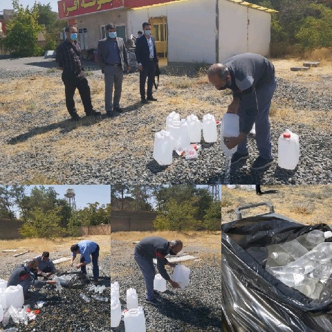 امحای ۱۸۰ لیتر الکل تقلبی و متانول