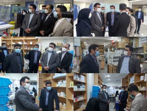 بازدید رئیس دانشگاه به همراه معاون غذا و دارو از داروخانه های بستری و سرپایی بیمارستان حضرت امیرالمومنین (ع) اراک