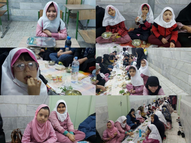 مراسم ضیافت بزرگ افطار در مدرسه دخترانه استثنایی شهید فخار