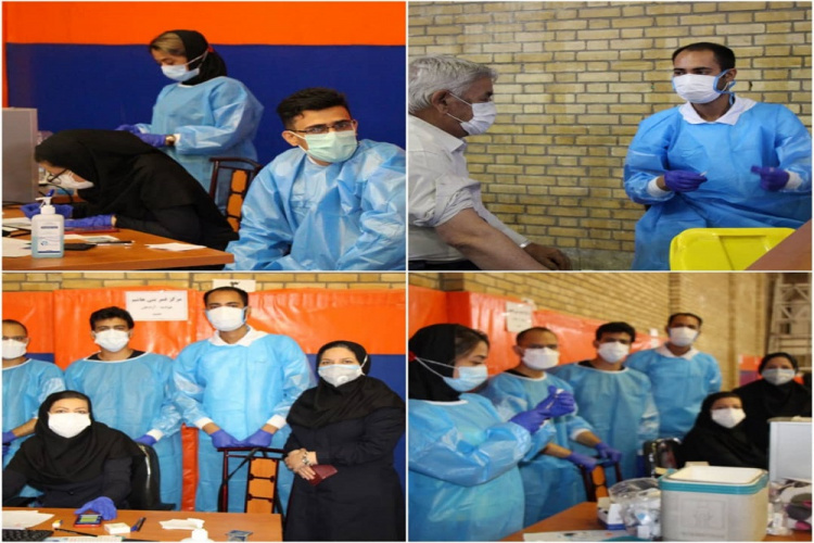 مشارکت کانون جهادی دانشگاه علوم پزشکی اراک در واکسیناسیون عمومی مردم اراک